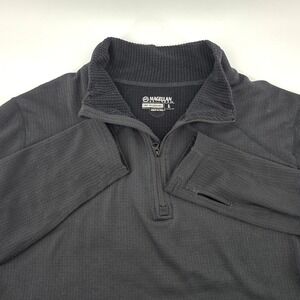 Magellan Outdoors Mens Black Quarter Zip Long Sleeve Pullover Thumb Hole Large‎